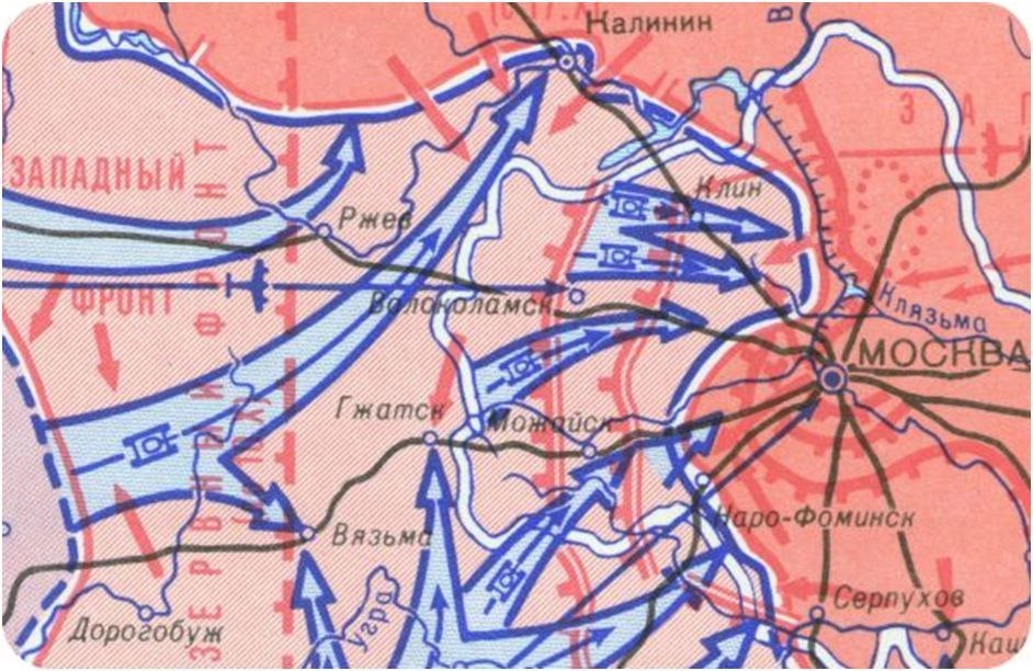 До каких мест дошли немцы под москвой карта